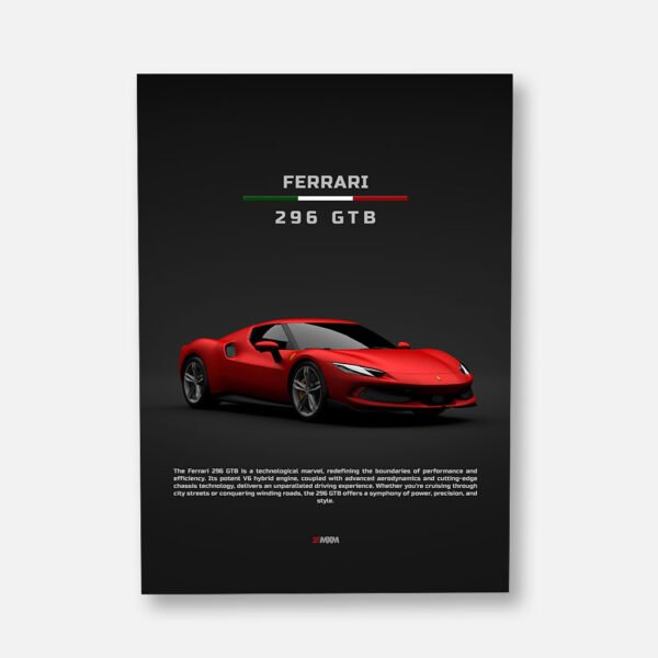 Ferrari 296 GTB - Front - Wall Art Poster