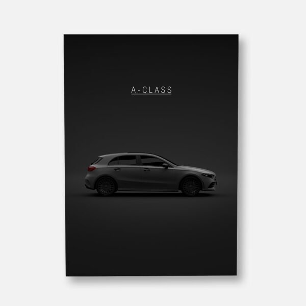 Mercedes-Benz A-Class 2021 - Grey - Wall Art Poster