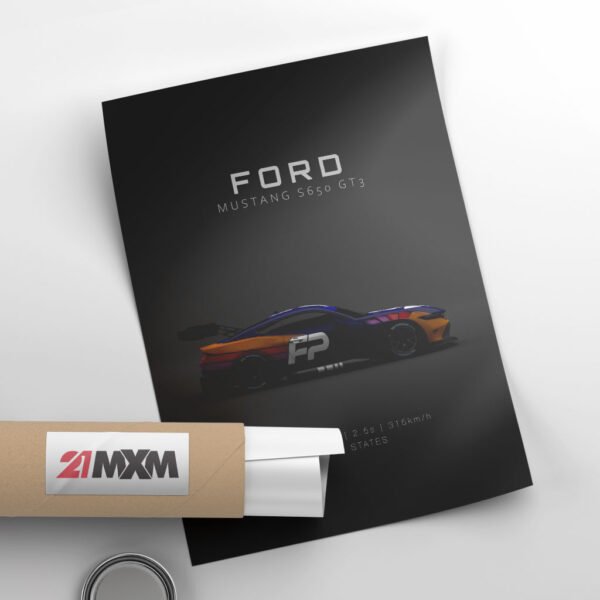 Mustang S650 GT3 - Ford Performance - Specs - Wall Art Poster - Image 4