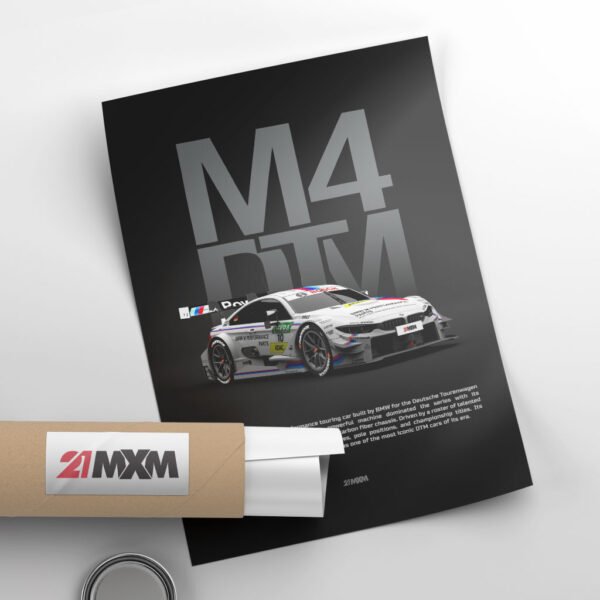 BMW M4 DTM 2015 - Front - Wall Art Poster - Image 4