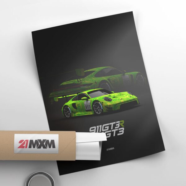 LM GT3 - 911 GT3 R 2023 - No. 911 - Wall Art Poster - Image 4