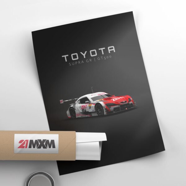 Toyota Supra GR GT500 2020 - Front - Wall Art Poster - Image 4