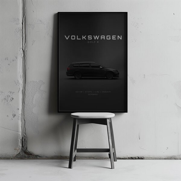 Full Black VW Golf R7.5 Variant - Specs - Wall Art Poster - Image 2