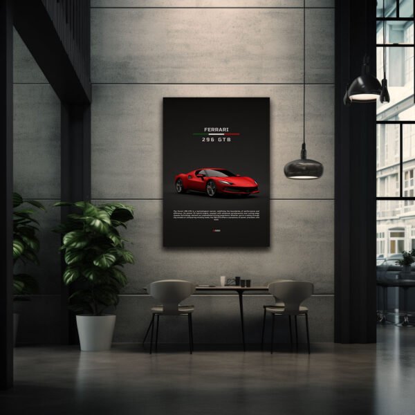 Ferrari 296 GTB - Front - Wall Art Poster - Image 2