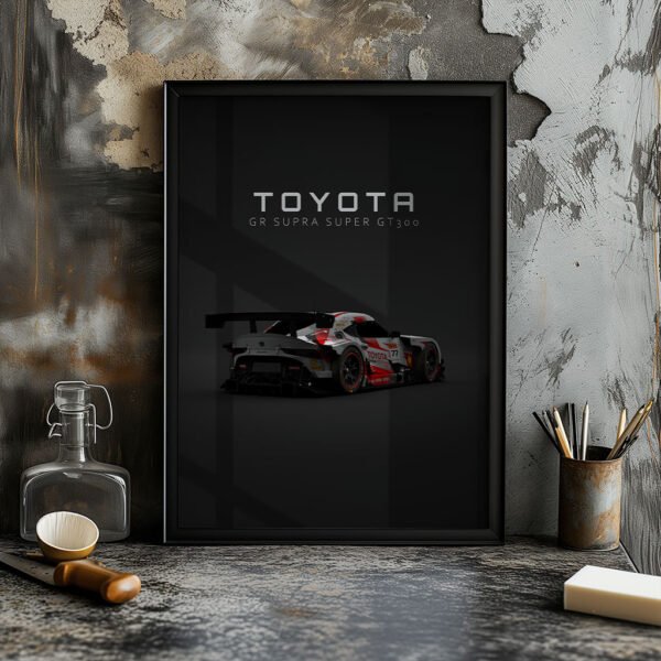 GR Supra - Super GT300 2022 - Back - Wall Art Poster - Image 2