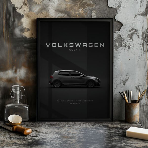 VW Golf R 7.5 2018 - Specs - Wall Art Poster - Image 2