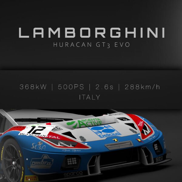 Huracan GT3 ACC No.12 - Front - Specs - Wall Art Poster - Image 3