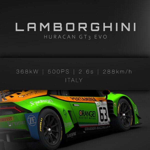 Huracan GT3 ACC No.63 - Back - Specs - Wall Art Poster - Image 3