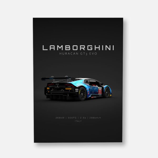 Huracan GT3 ACC No.77 - Back - Specs - Wall Art Poster