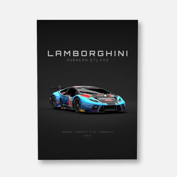 Huracan GT3 ACC No 77 - Front - Specs - Wall Art Poster