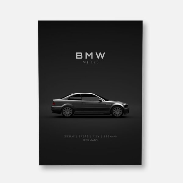 BMW M3 E46 - Specs - Wall Art Poster