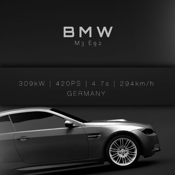 BMW M3 E92 - Specs - Wall Art Poster - Image 3