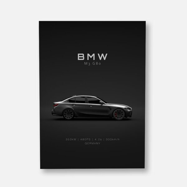 BMW M3 G80 - Specs - Wall Art Poster