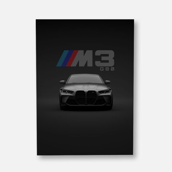 BMW M3 G80 2021 - Front - Wall Art Poster