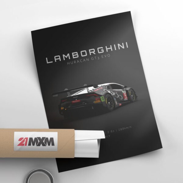 Huracan GT3 No.9 - Back - Wall Art Poster - Image 4