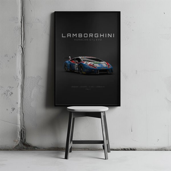 Huracan GT3 ACC No.12 - Front - Specs - Wall Art Poster - Image 2