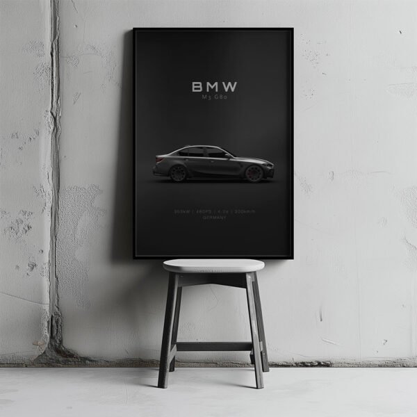 BMW M3 G80 - Specs - Wall Art Poster - Image 2