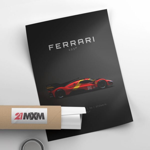 Ferrari 499P LMH 2023 - Specs - Wall Art Poster - Image 3