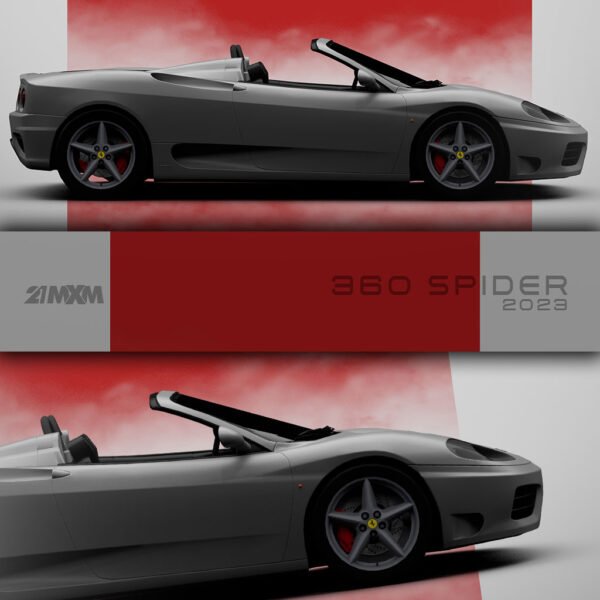 Ferrari 360 Spider - Grey - Wall Art Poster - Image 4