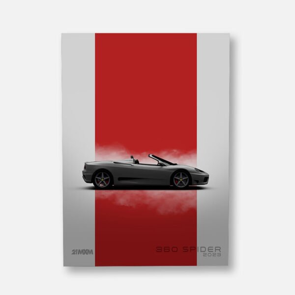 Ferrari 360 Spider - Grey - Wall Art Poster