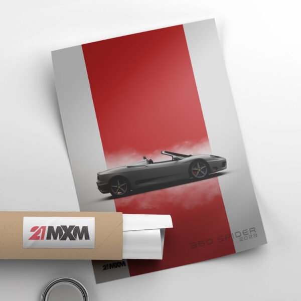 Ferrari 360 Spider - Grey - Wall Art Poster - Image 3