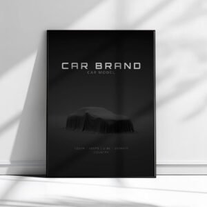 Minimalist Car Portrait – Custom Front View Wall Art