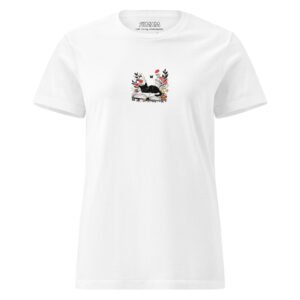 Floral Cat on Book Shirt