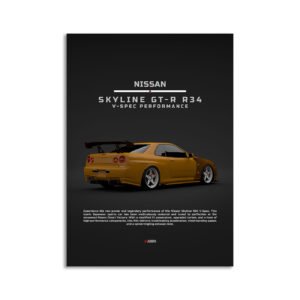 Digital Download - Set 6 - 1366 Nissan Skyline R34 V-spec Performance - Back - Orange