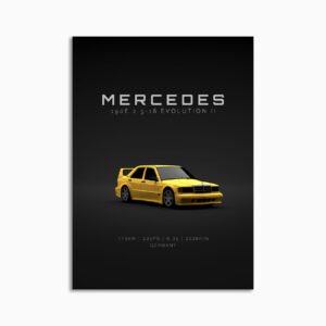 Digital Download - Set 14 - 1567 Mercedes-Benz 190E EVO II - Yellow - Front