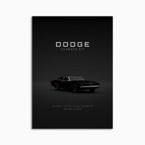 Digital Download - Set 16 - 1647 Dodge Charger RT 1969 - Black Front