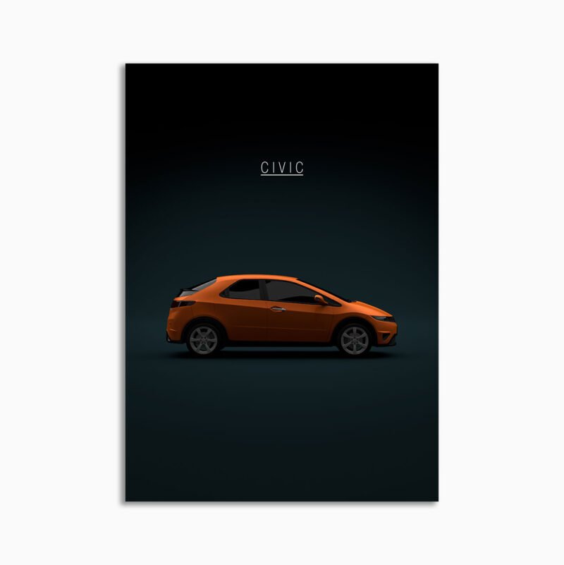 1401-Honda-Civic-2008---Orange-Displate