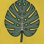 Retro Monstera Leaf Grow Typography Botanical Print