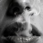 black and white smoke art | dramatic monochrome portrait