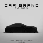 custom minimalist car side poster white