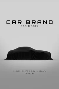 custom minimalist car side poster white