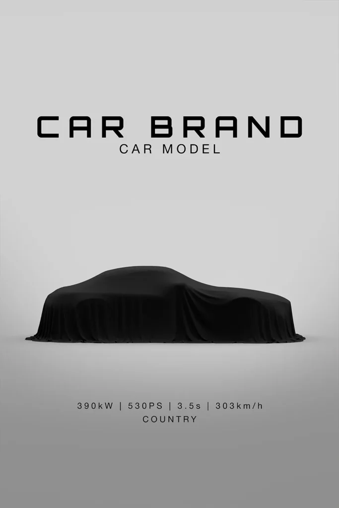 custom minimalist car side poster white