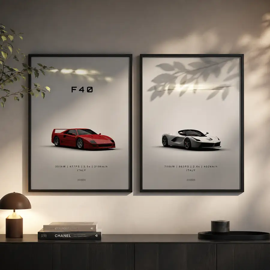 custom minimalist car front poster white