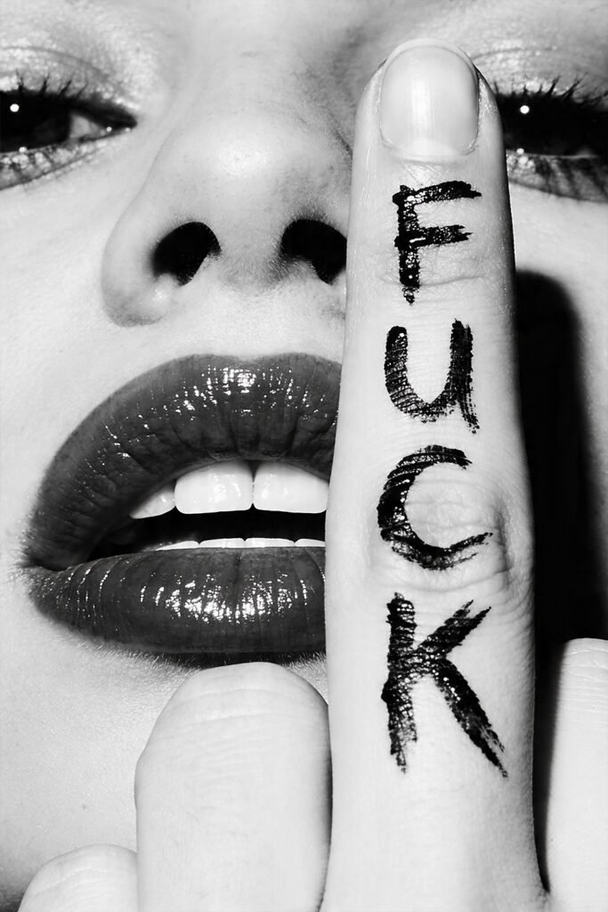 provocative woman face wall art | bold b&w photography print