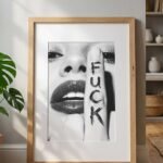 provocative woman face wall art | bold b&w photography print