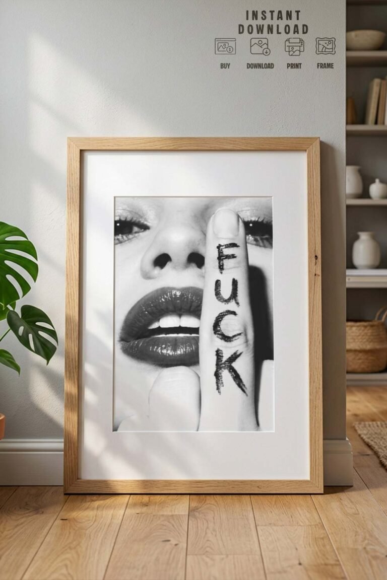 provocative woman face wall art | bold b&w photography print