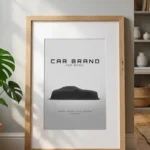 custom minimalist car side poster white