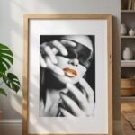 surrealist lips wall art print | mysterious art
