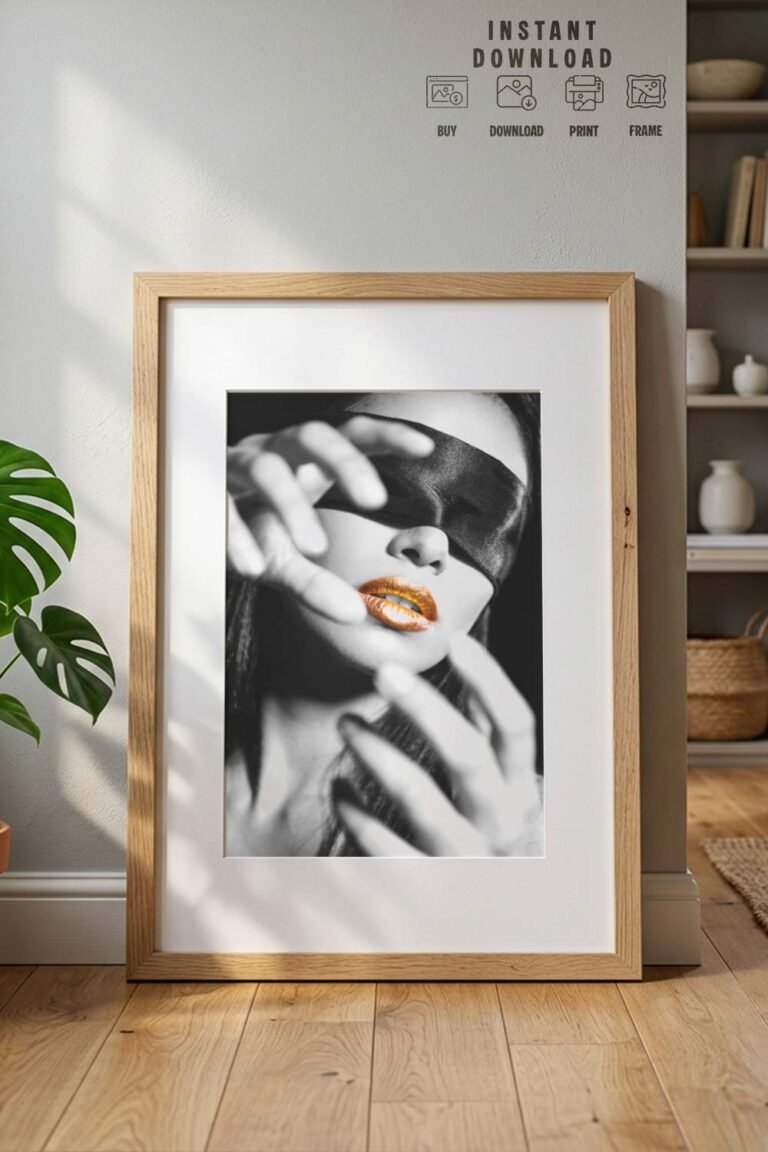 surrealist lips wall art print | mysterious art
