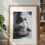 black and white smoke art | dramatic monochrome portrait
