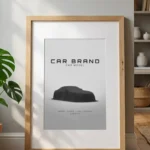 custom minimalist car side poster white (copy)