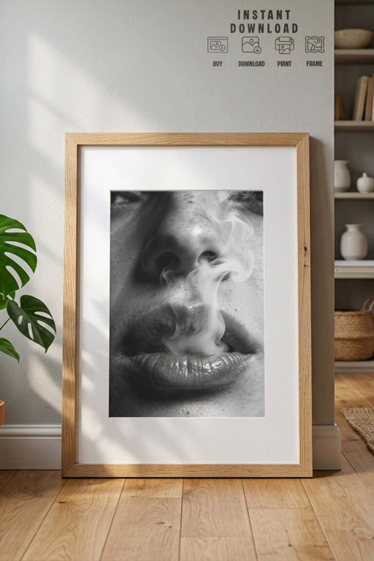 black and white smoke art | dramatic monochrome portrait