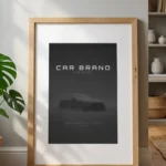 custom minimalist front car detail poster