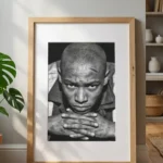 black and white portrait young man