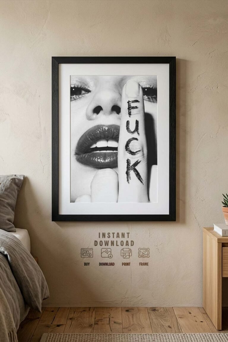 provocative woman face wall art | bold b&w photography print