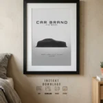custom minimalist car side poster white